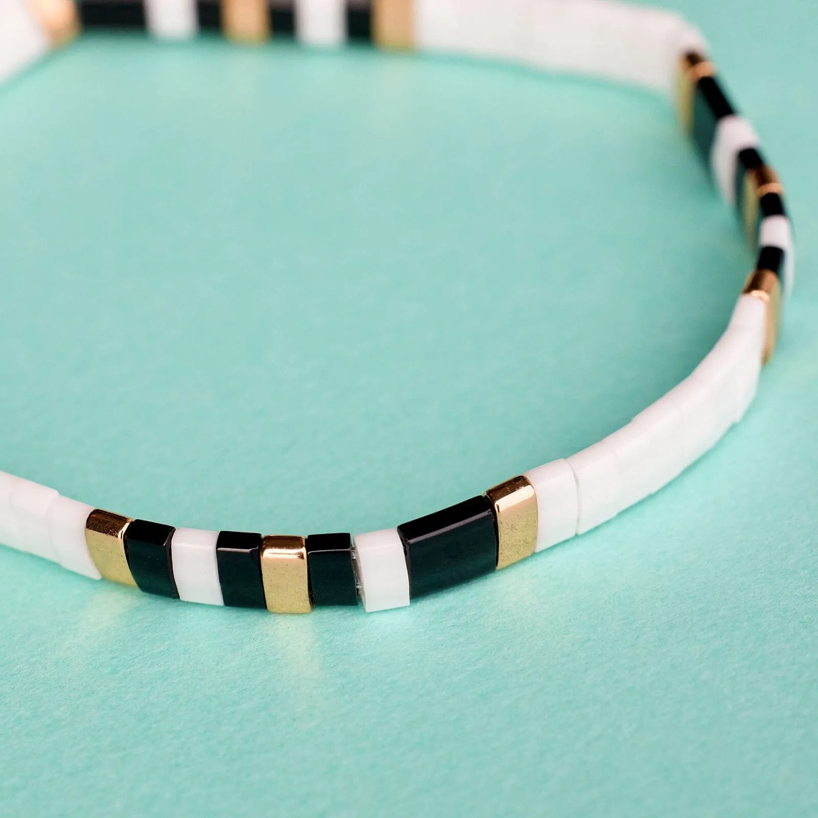 Tile Bead Stretch Bracelet