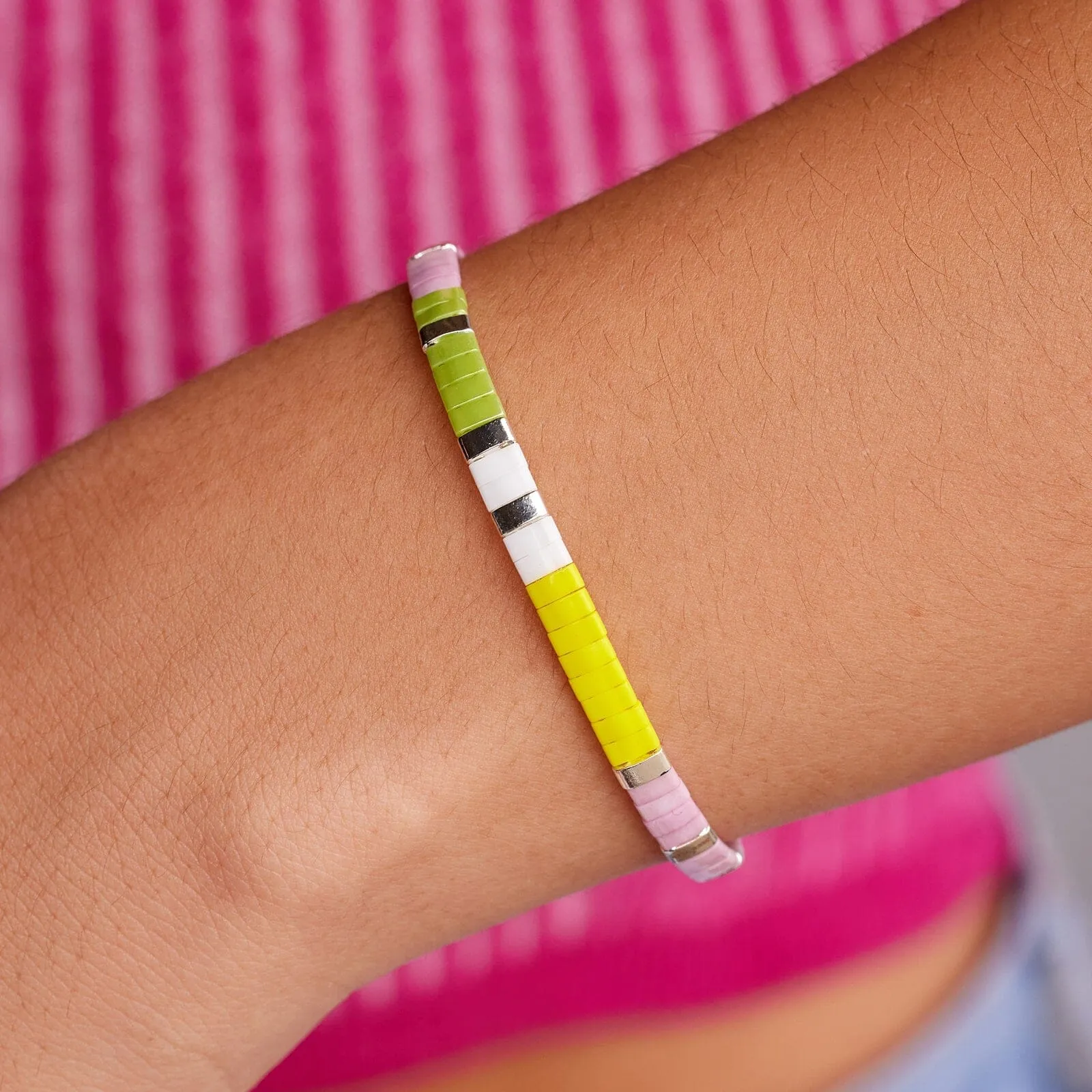 Tile Bead Stretch Bracelet