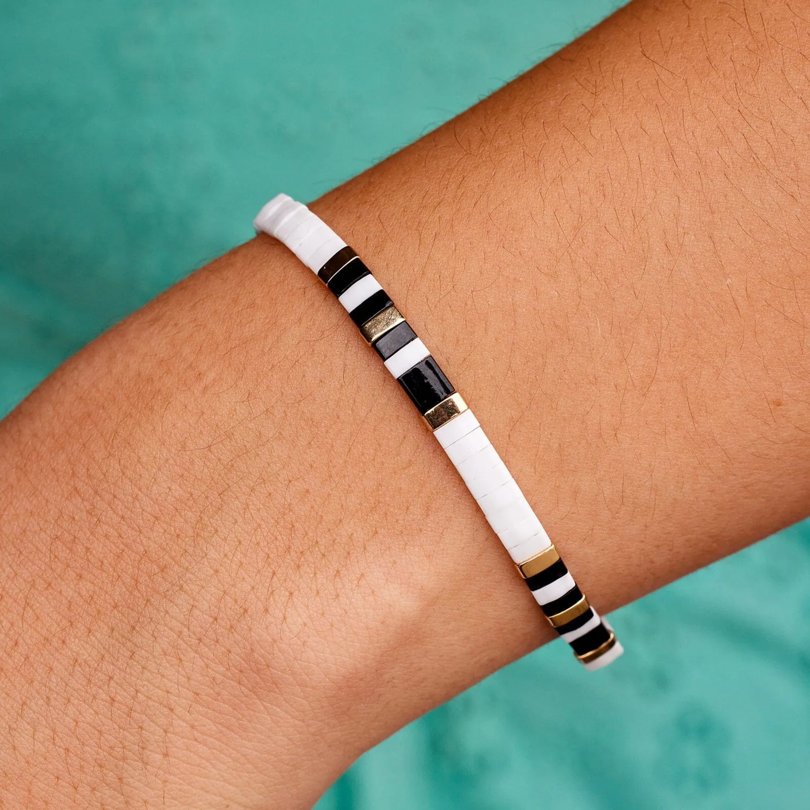Tile Bead Stretch Bracelet