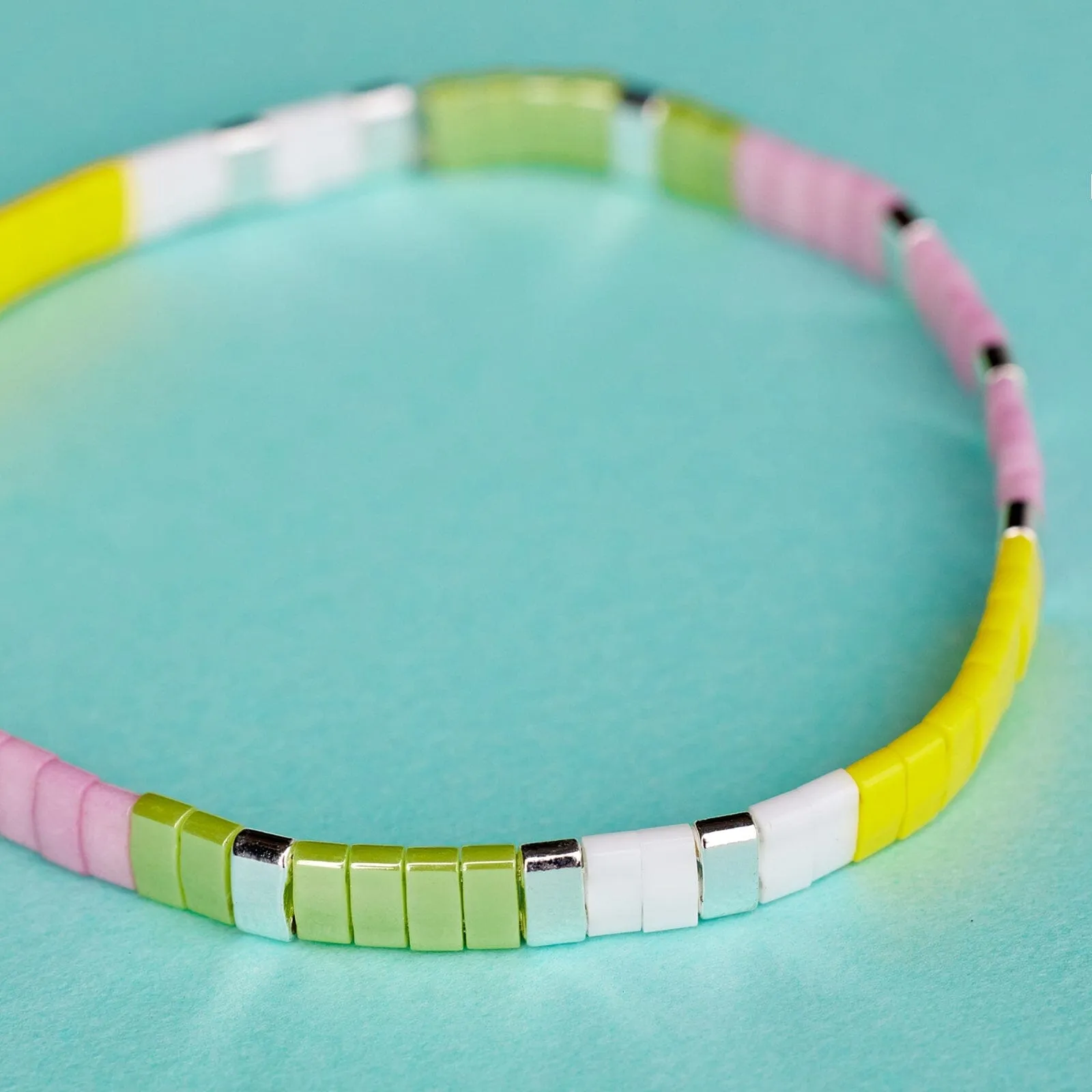 Tile Bead Stretch Bracelet
