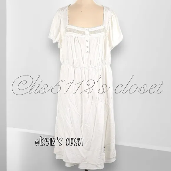 Torrid x Outlander Sassenach White Challis Lace Chemise Nightgown Dress 1X 14 16