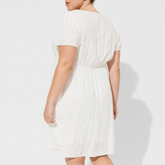 Torrid x Outlander Sassenach White Challis Lace Chemise Nightgown Dress 1X 14 16