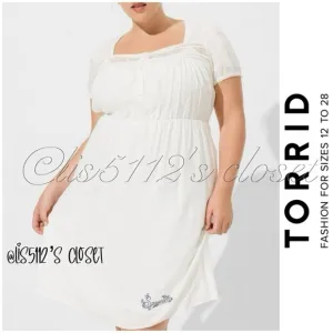 Torrid x Outlander Sassenach White Challis Lace Chemise Nightgown Dress 1X 14 16