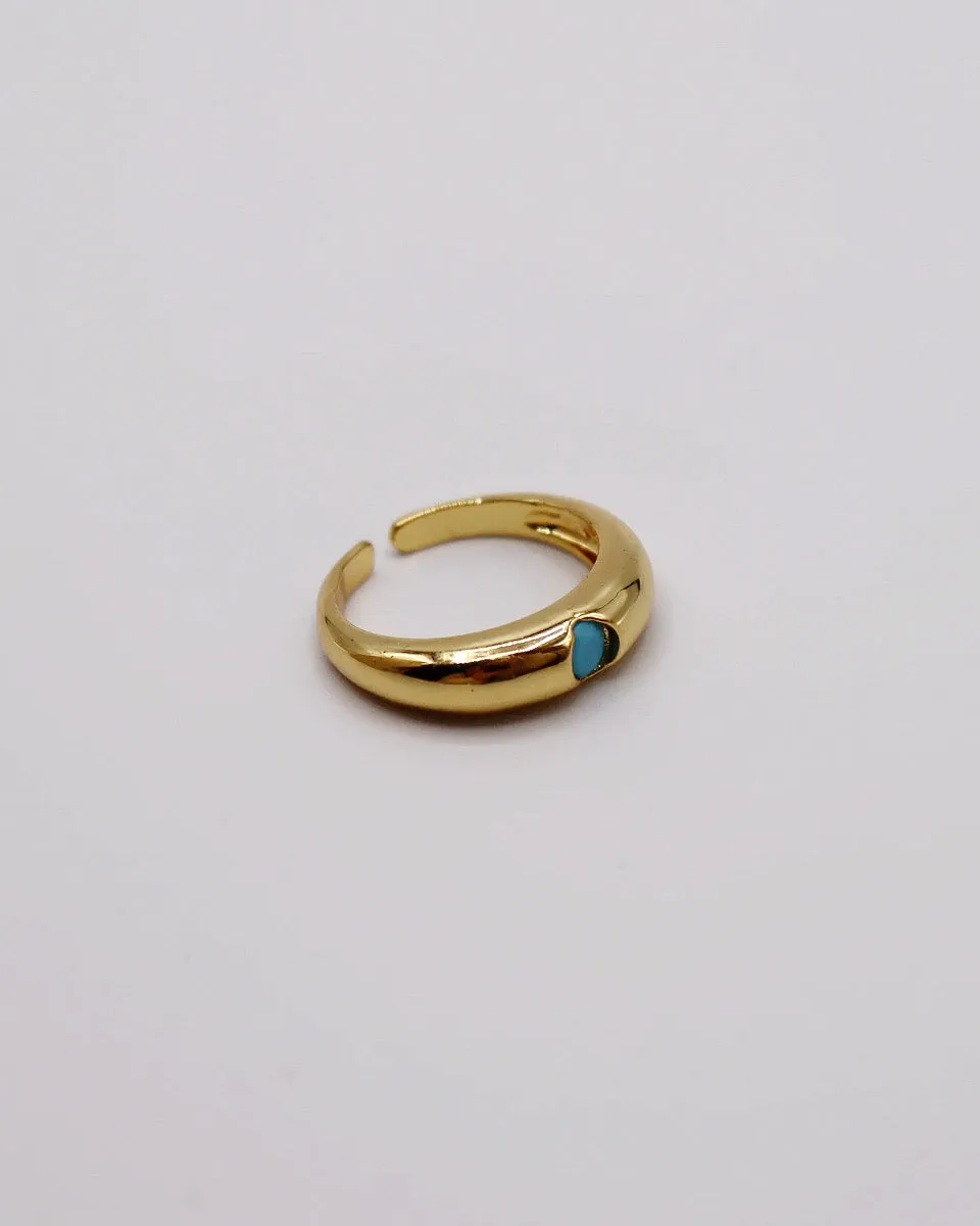 Turquoise Thin Dome Stacker Ring