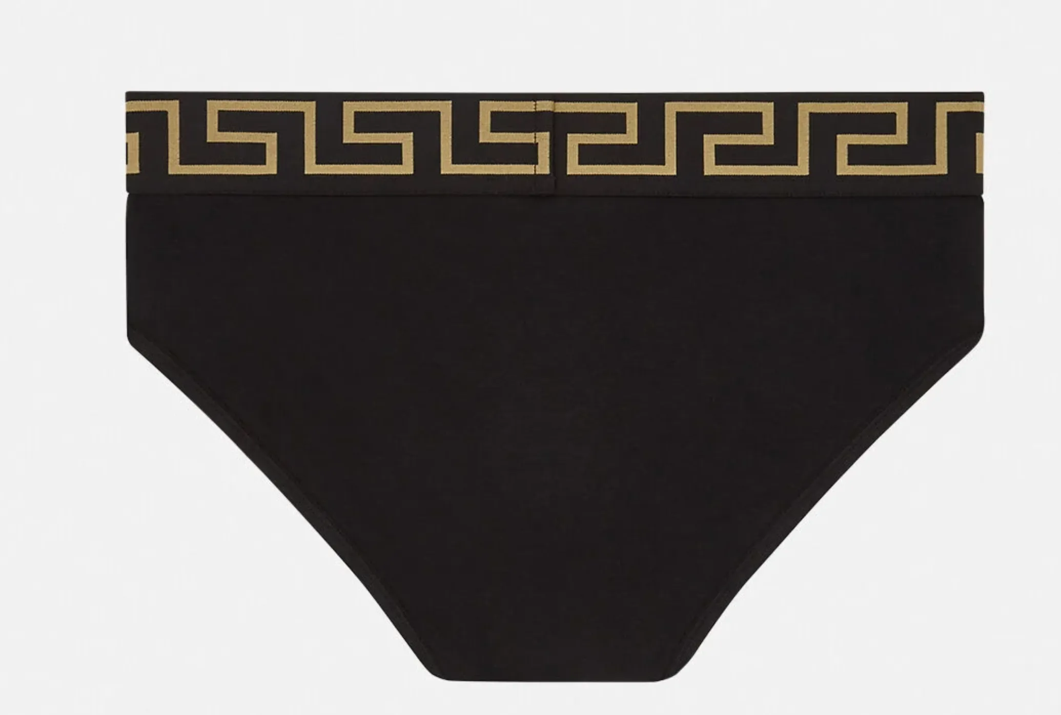 VERSACE 3 Pack Low Rise Slip Calzoncillos Briefs en Negro Greca Dorada