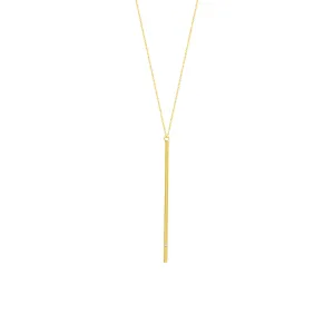 VERTICAL BAR LARIAT NECKLACE 14K