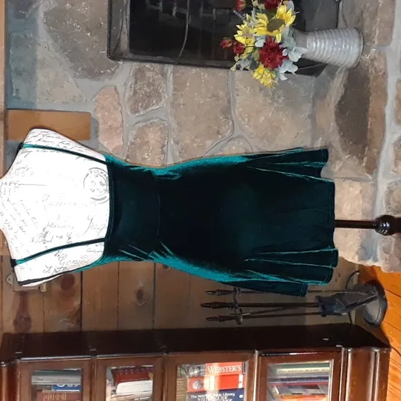 Victoria's Secret green velour slip dress