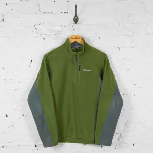 Vintage Berghaus 1/4 Zip Fleece - Green/Grey - S