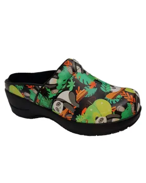 Wellness Faves Open Leather Clog Pandas