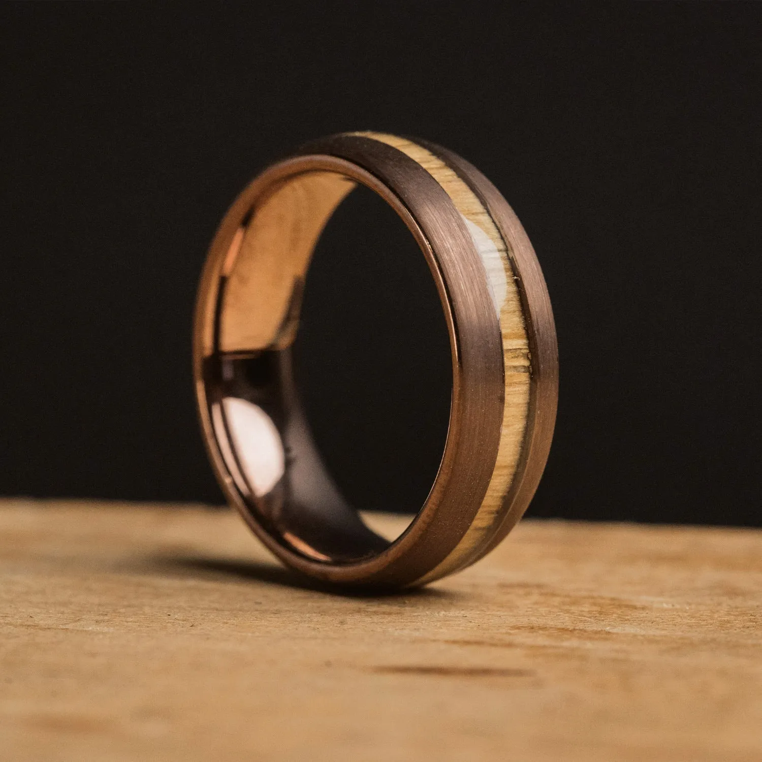 Whiskey Espresso Single Barrel Thin Ring