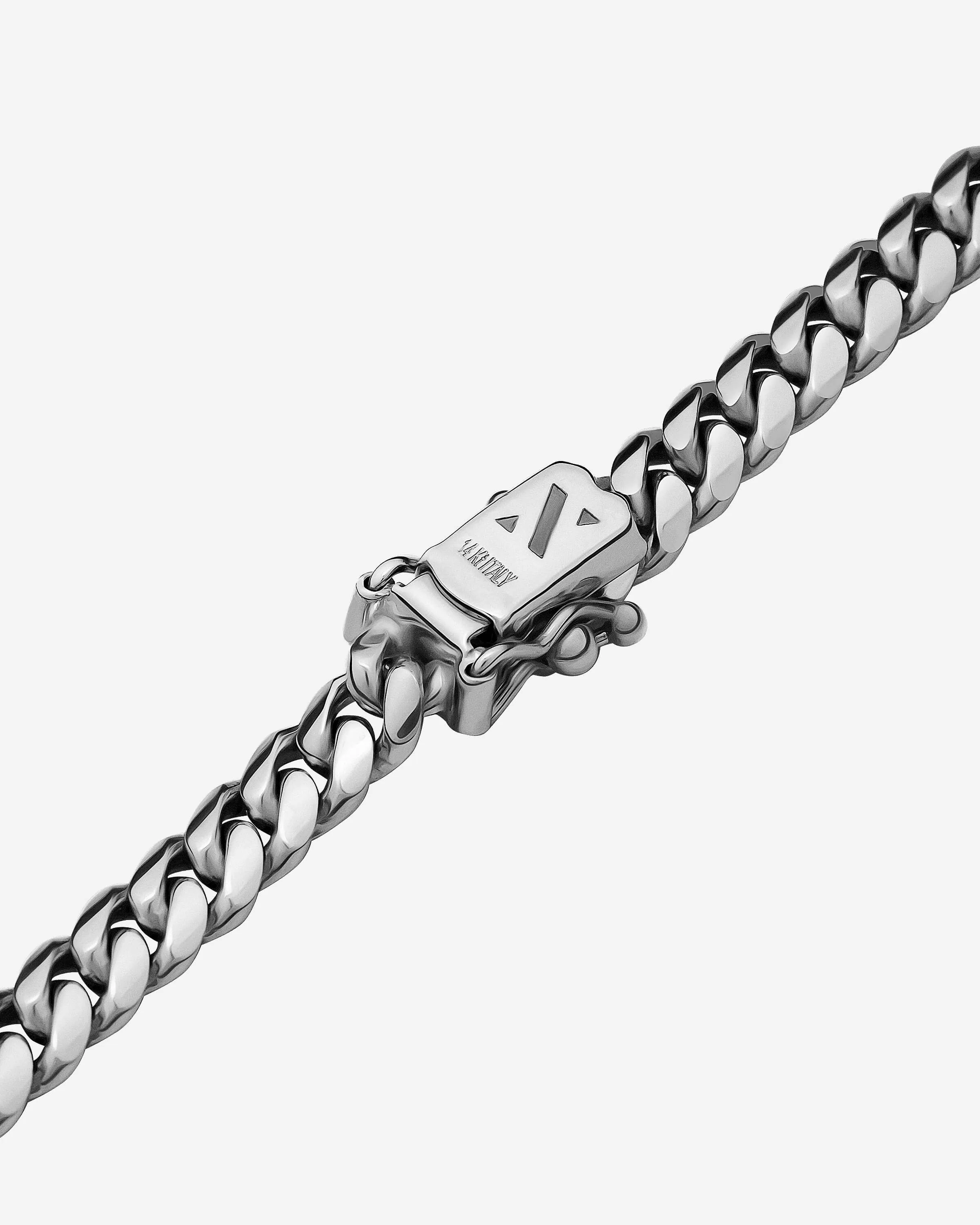 White Gold Cuban Link Chain - 5mm