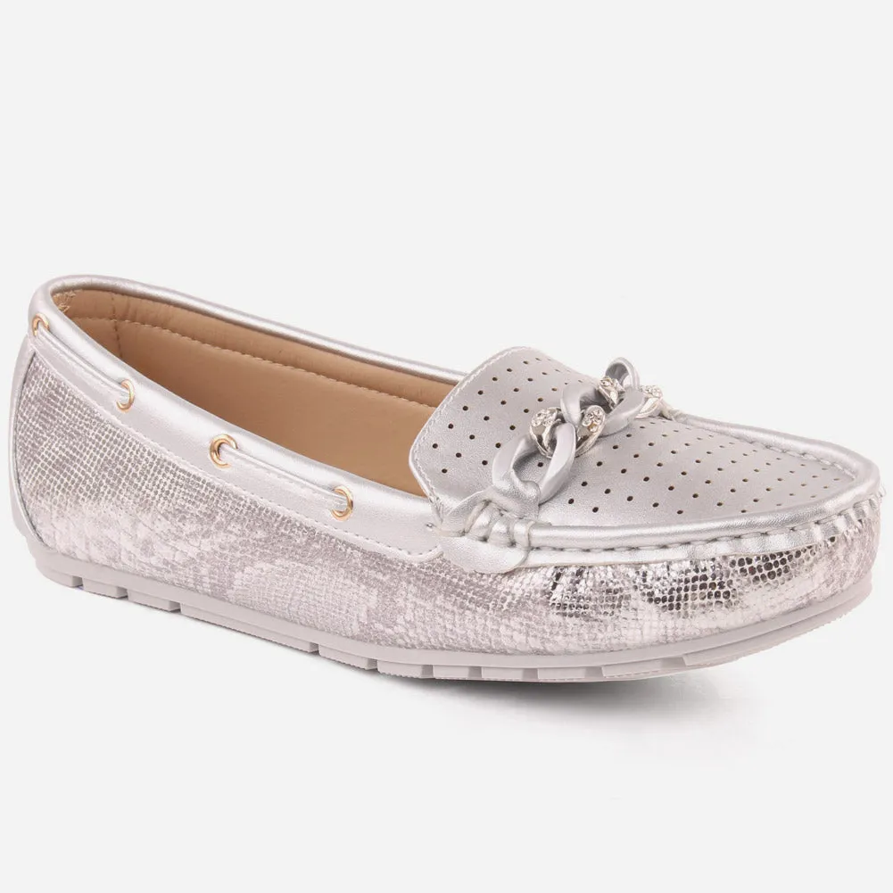 Women "BLANCA" Sparkle Moccasins