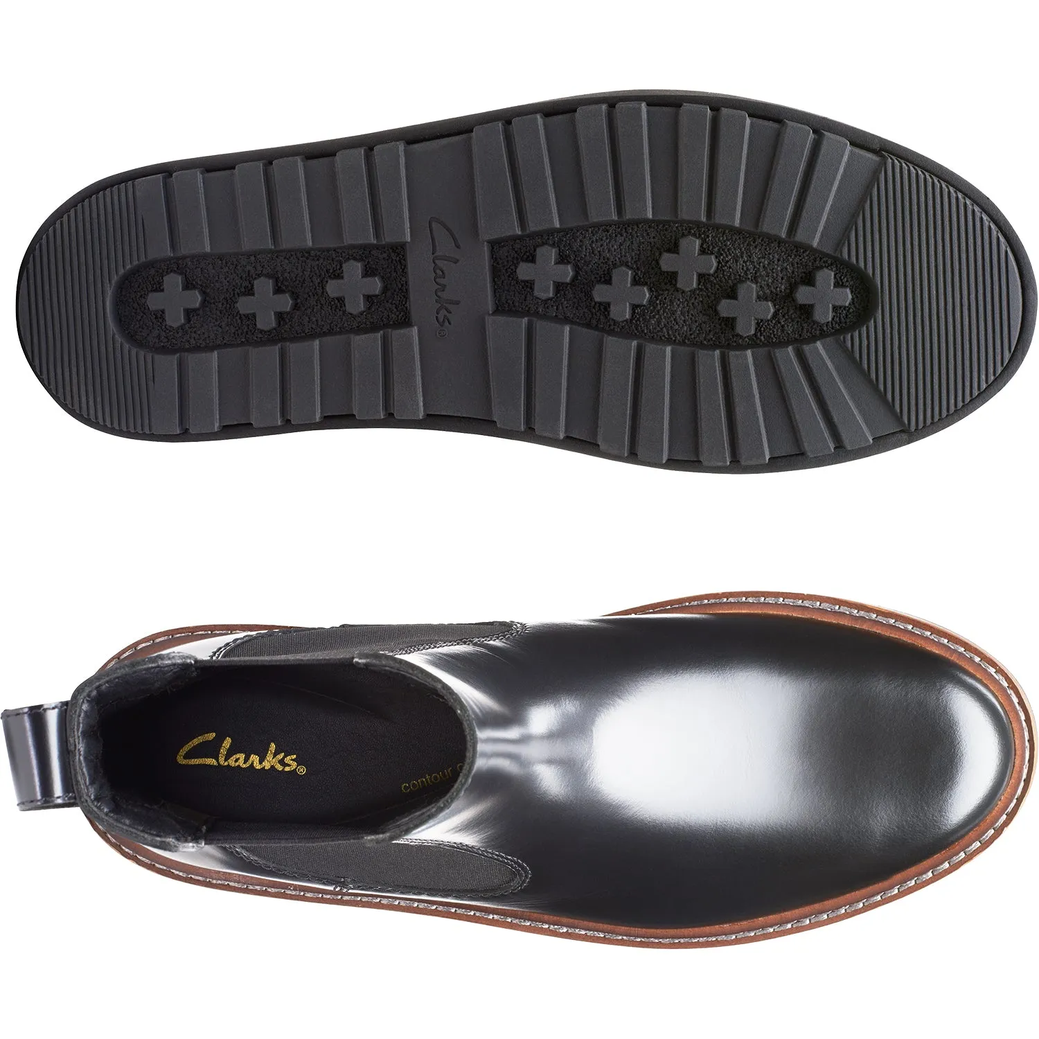 Women's Clarks Orianna W Up Black Leather