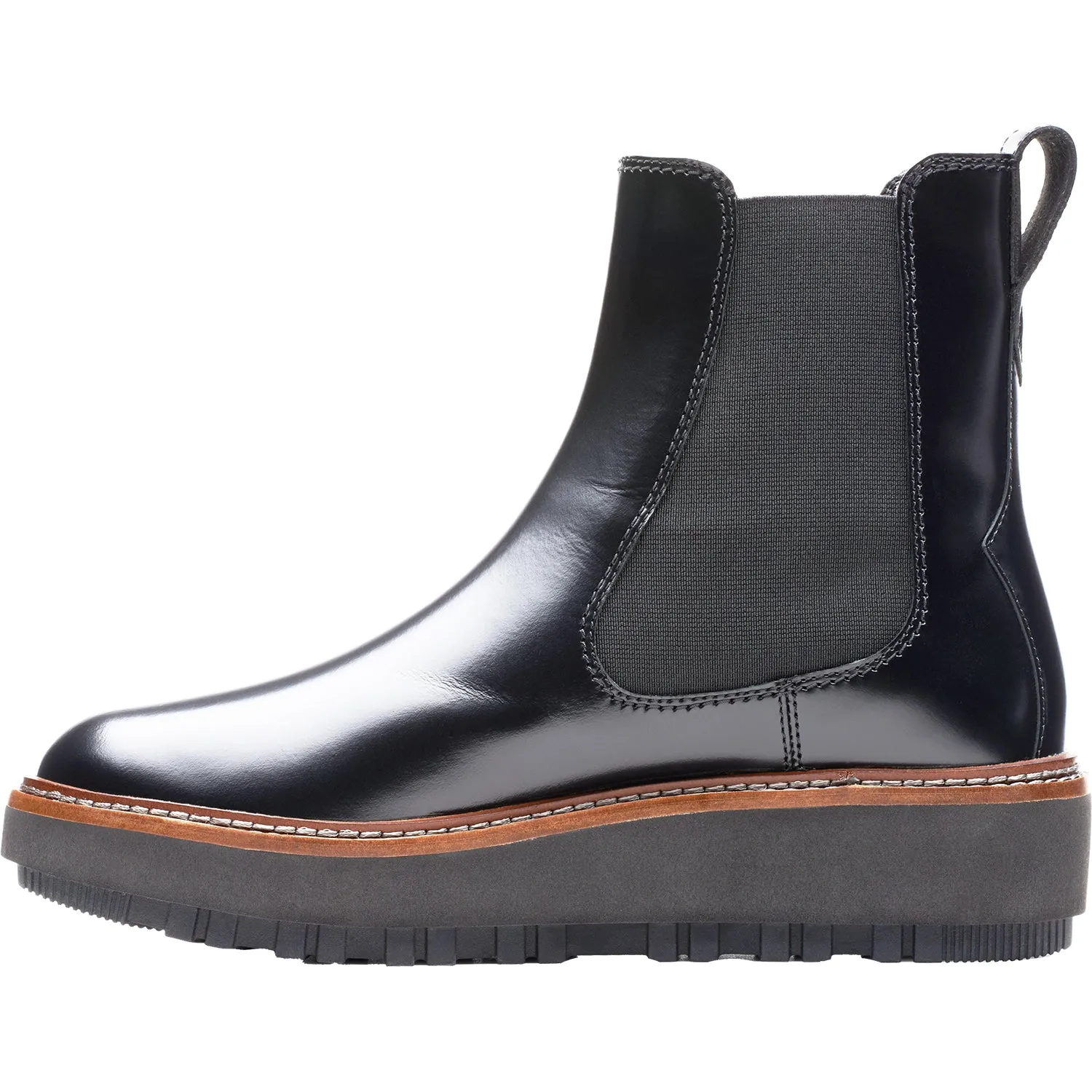 Women's Clarks Orianna W Up Black Leather