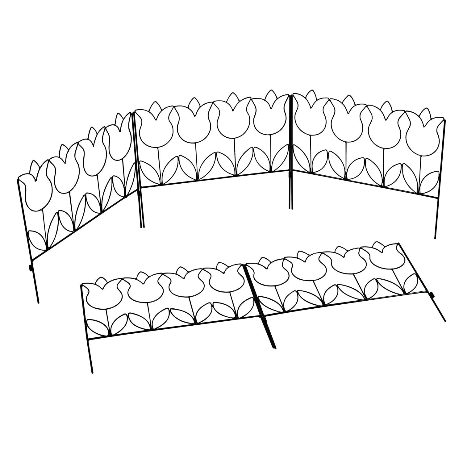 Woodside Tulip Garden Border Edging 5 Pack, 2.3m Total Length