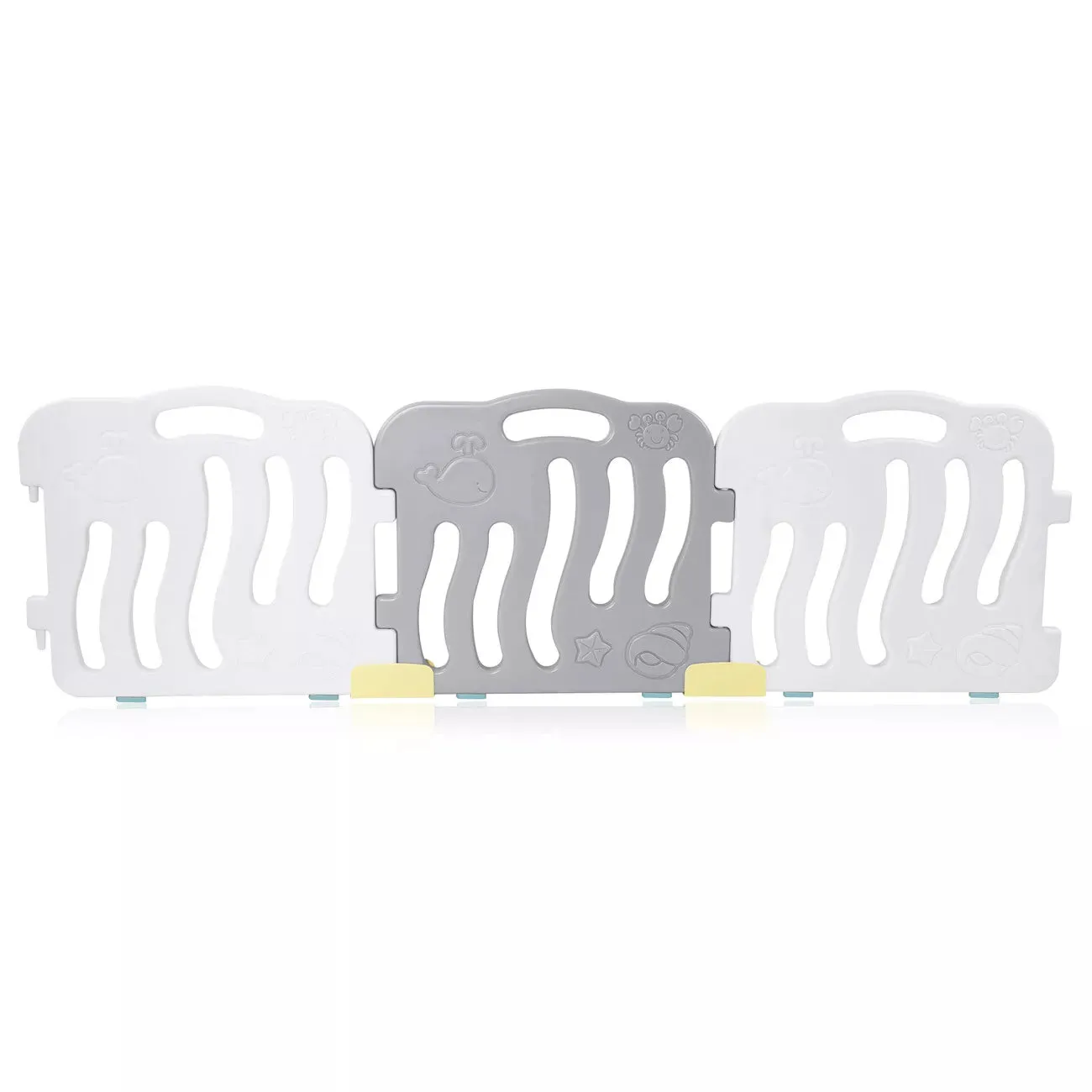 XXL 18 Panel BPA-Free Foldable Baby Playpen and Ball Pool | Modular | Grey & White | 3-36m