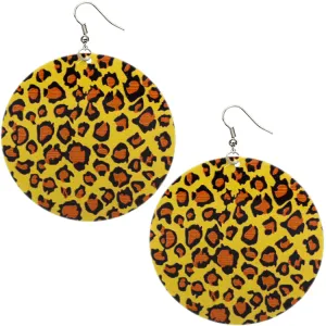 Yellow Round Thin Spotted Earrings