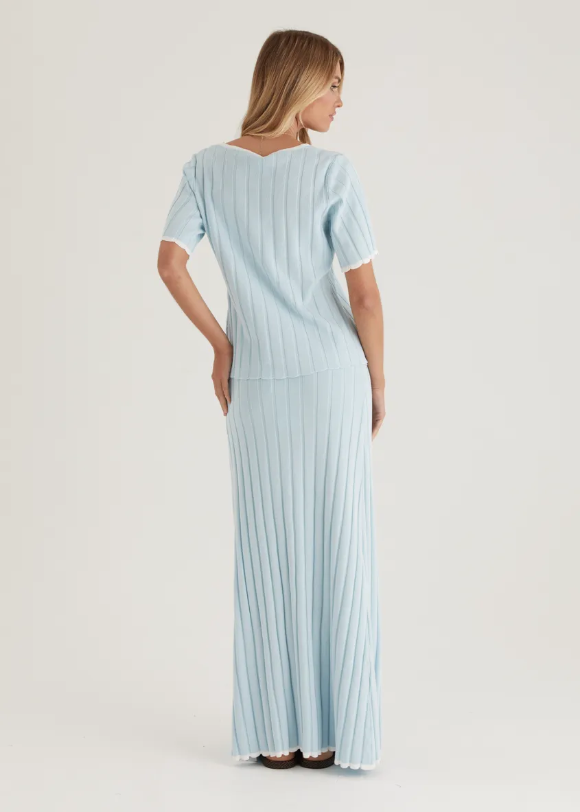 Yulia Knit Top - Sky Blue