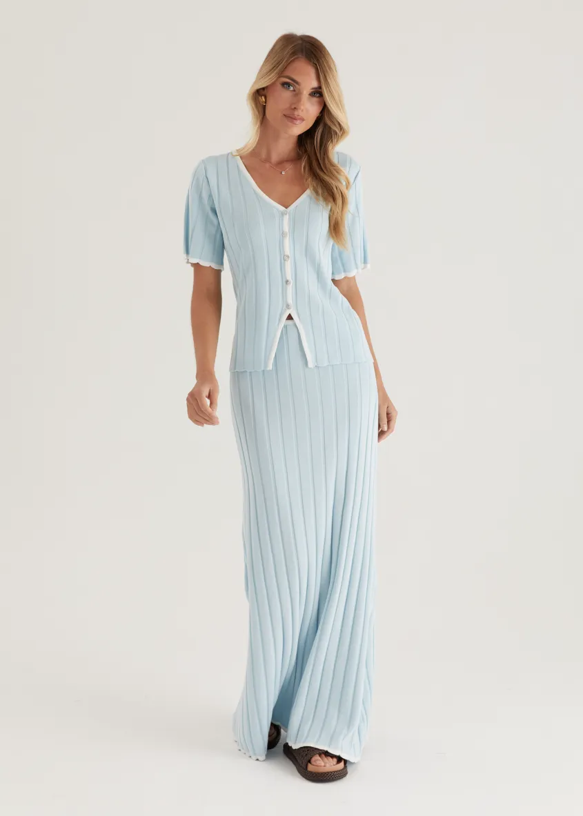Yulia Knit Top - Sky Blue