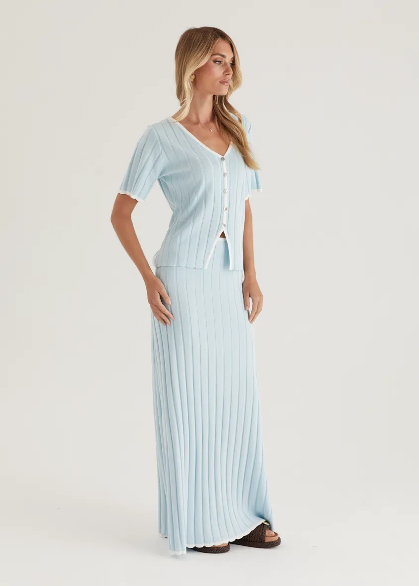 Yulia Knit Top - Sky Blue